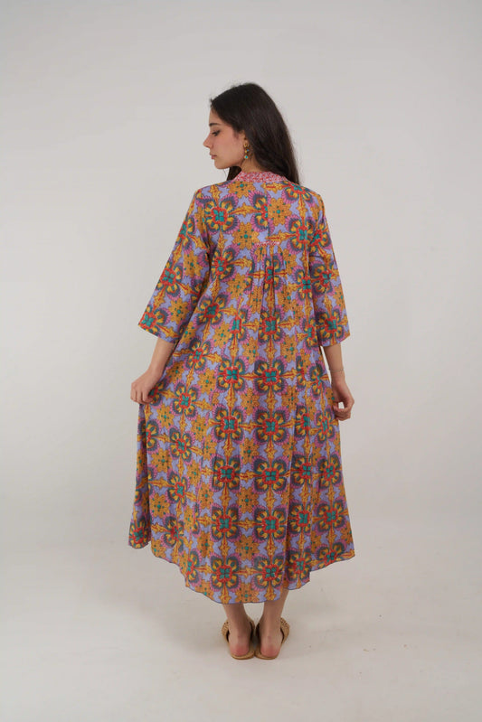 PALM KOLLU ELBİSE D25-88B