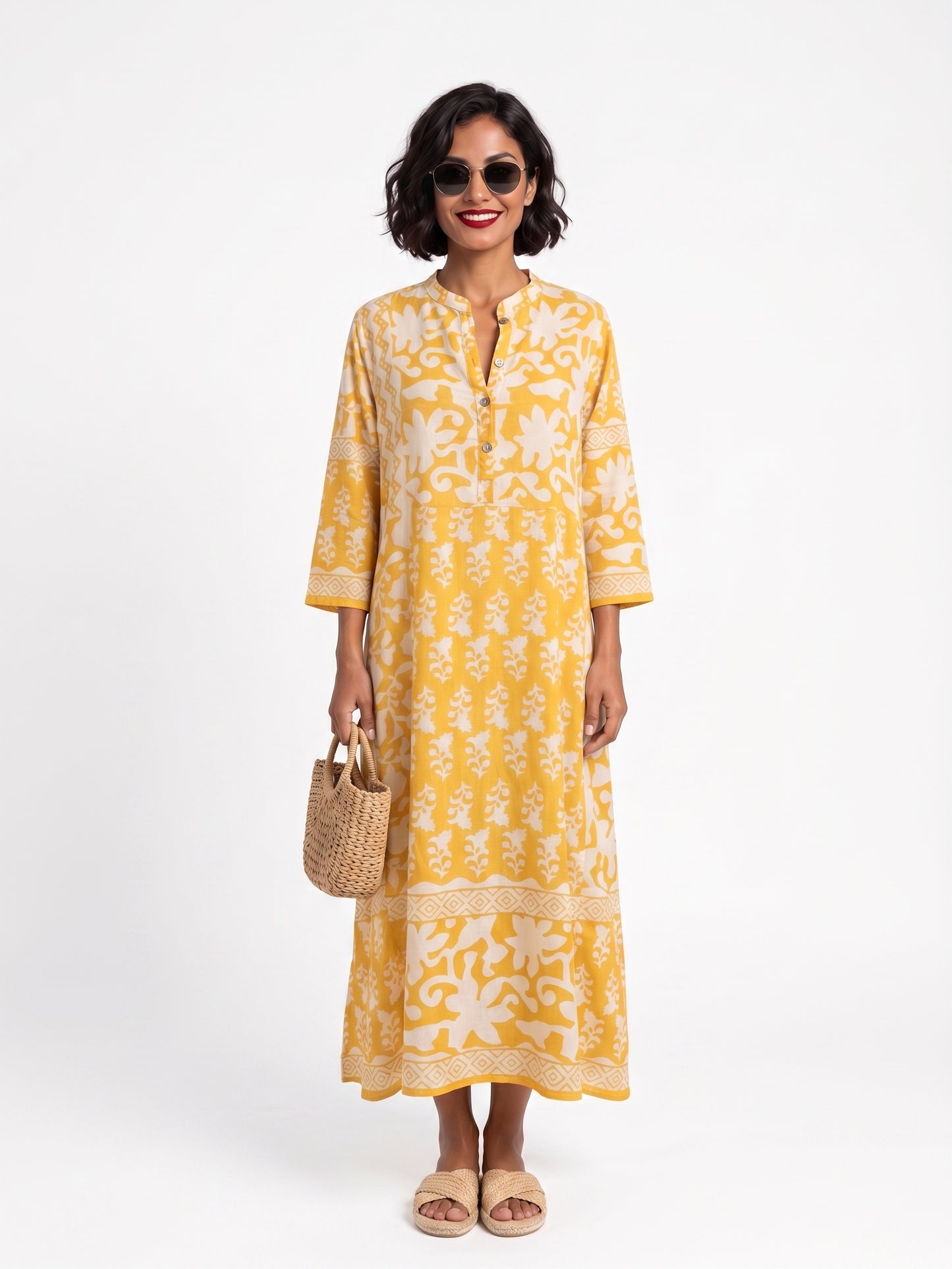İPEKÇE KAFTAN SARI D23-27E