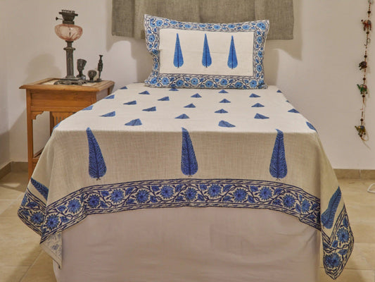 TEK KİŞİLİK 150X220 CM MAVİ AĞAÇLI BDC-12