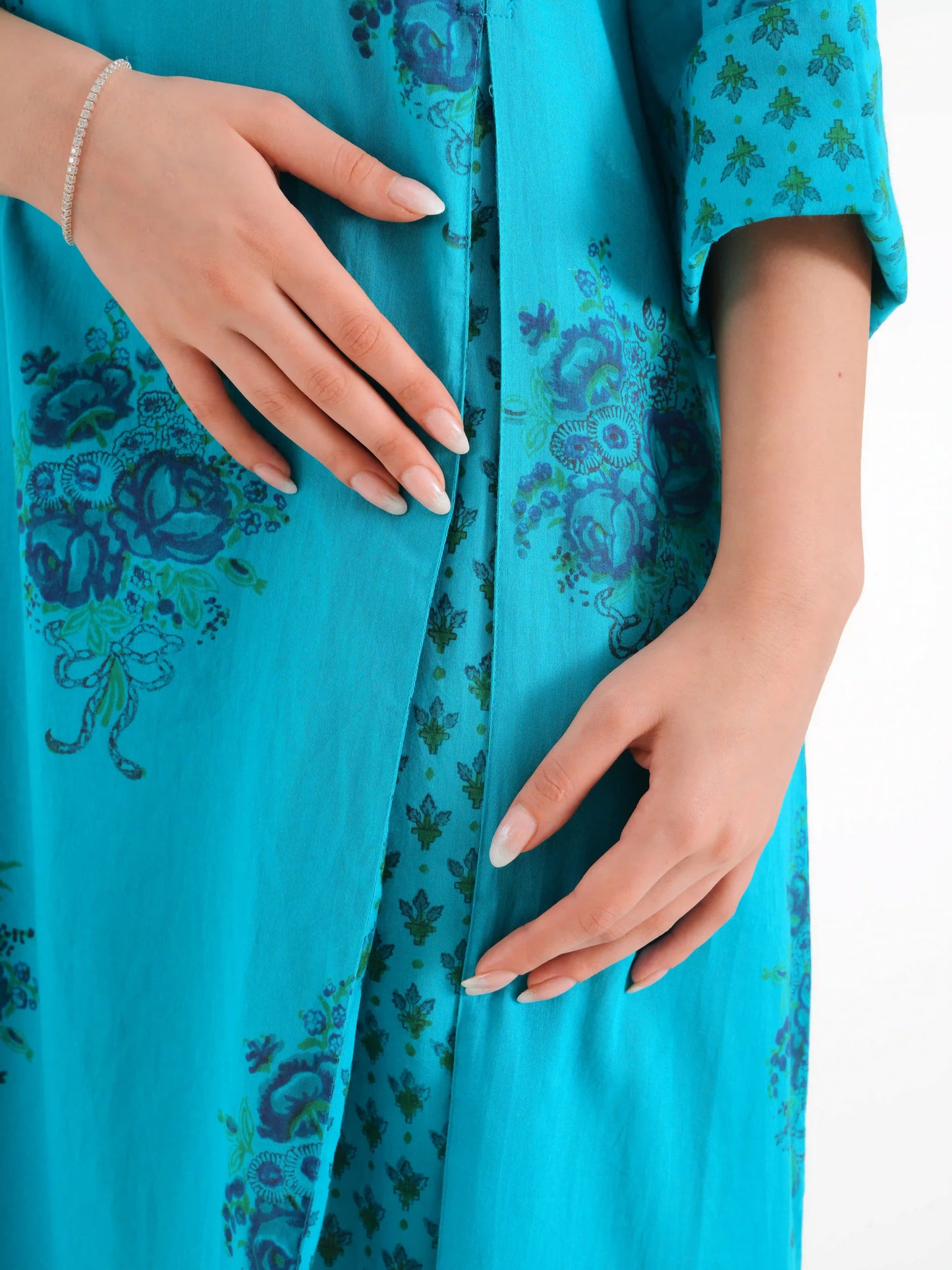 LINA ELBİSE TURKUAZ D23-10C