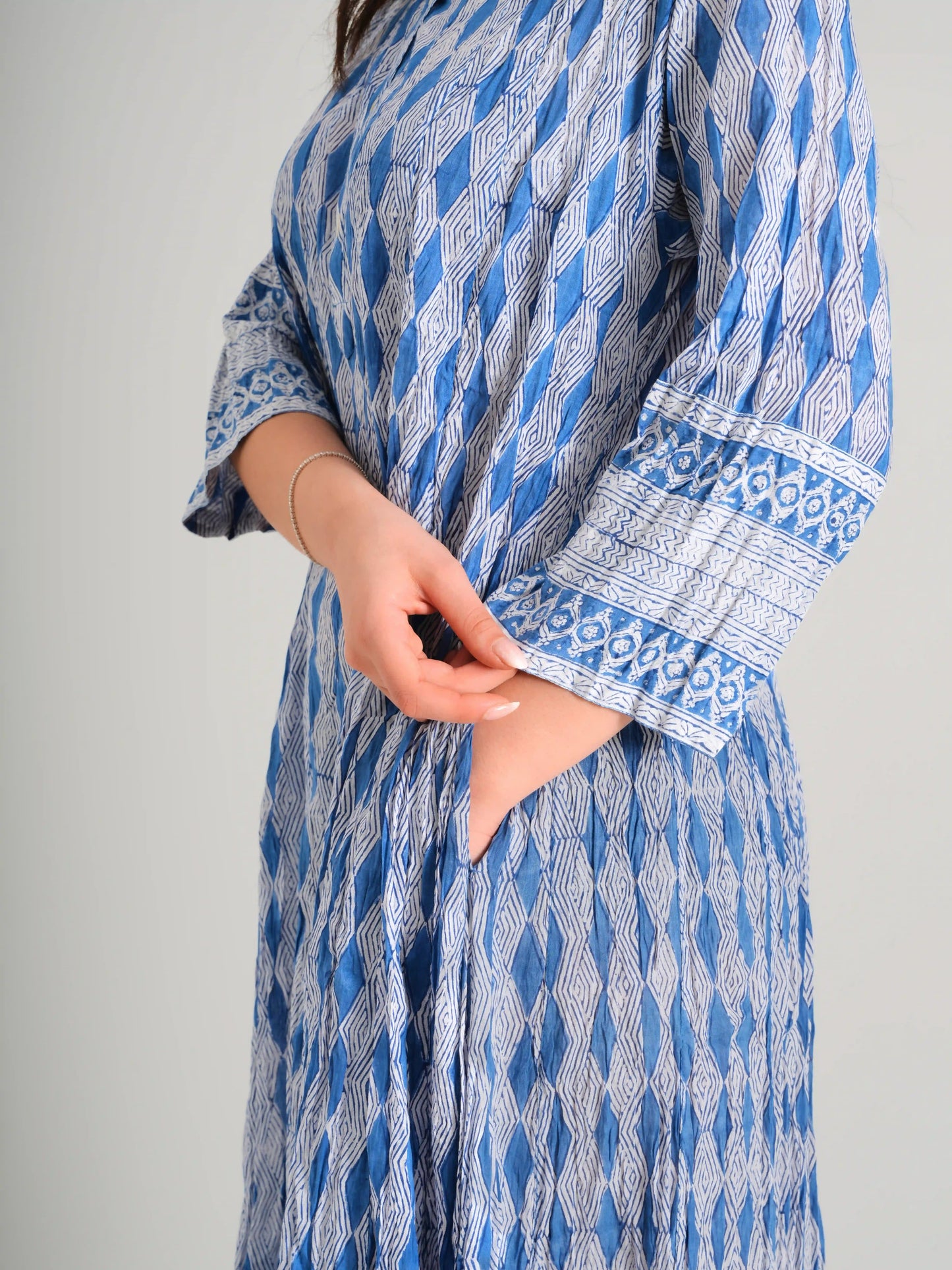 MEVLANA ELBİSE DÜĞMELİ MAVİ D23-25C