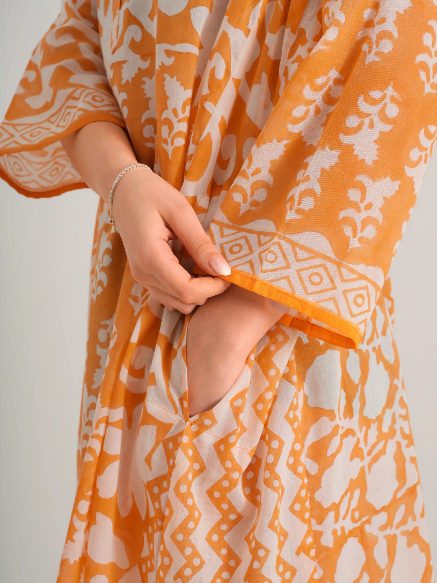 İPEKÇE KAFTAN TURUNCU D23-27B
