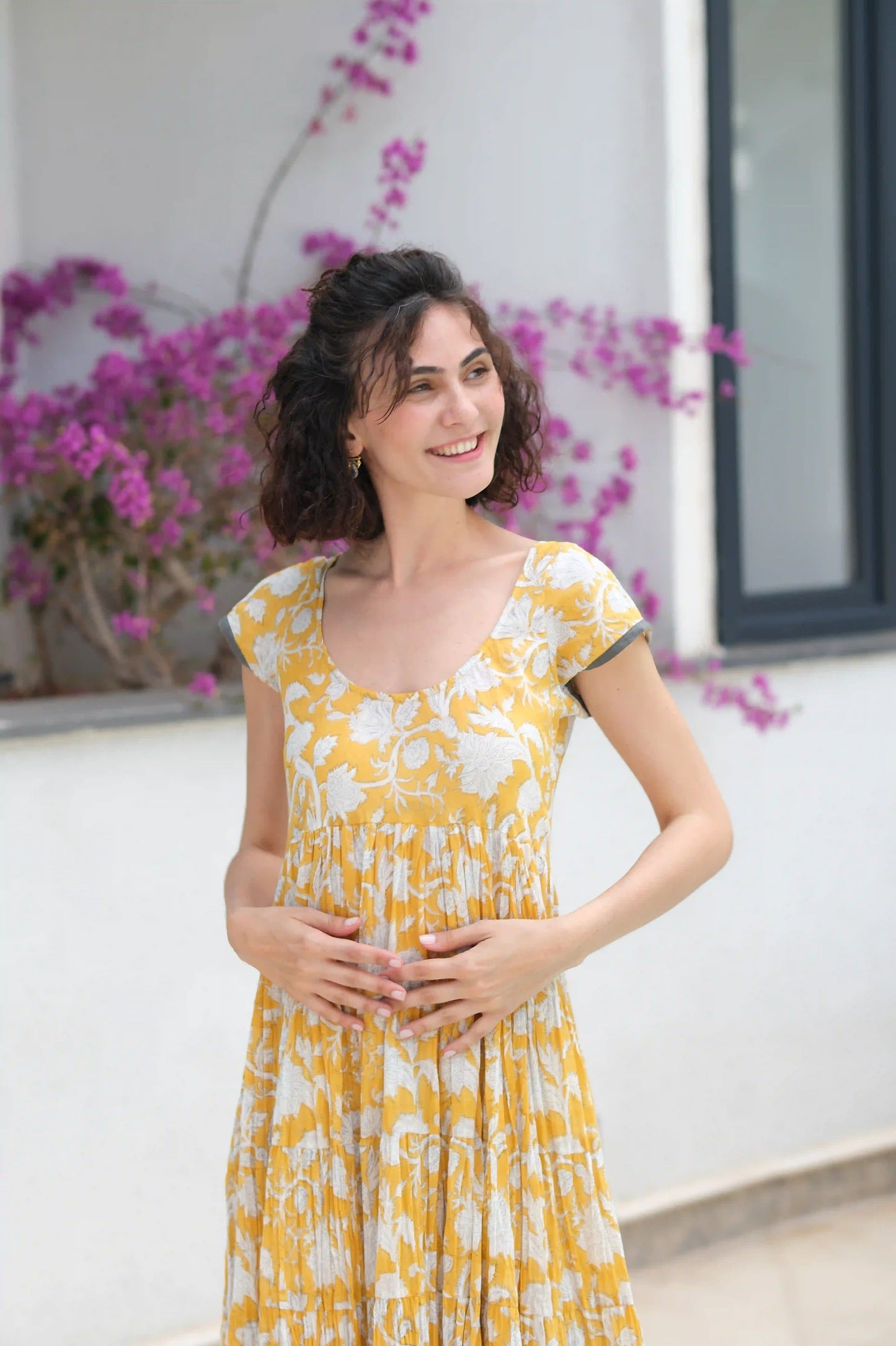 JALEBI ELBİSE SARI D23-20A