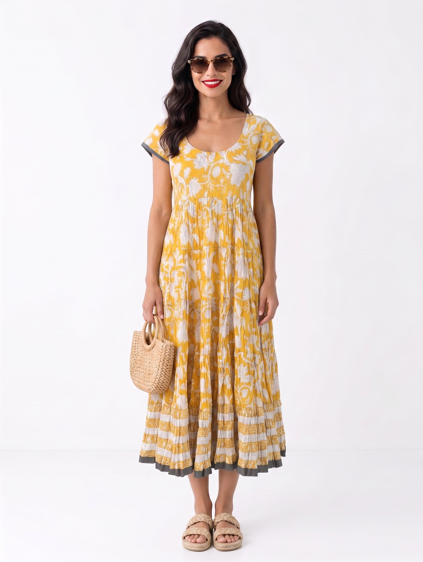 JALEBI ELBİSE SARI D23-20A