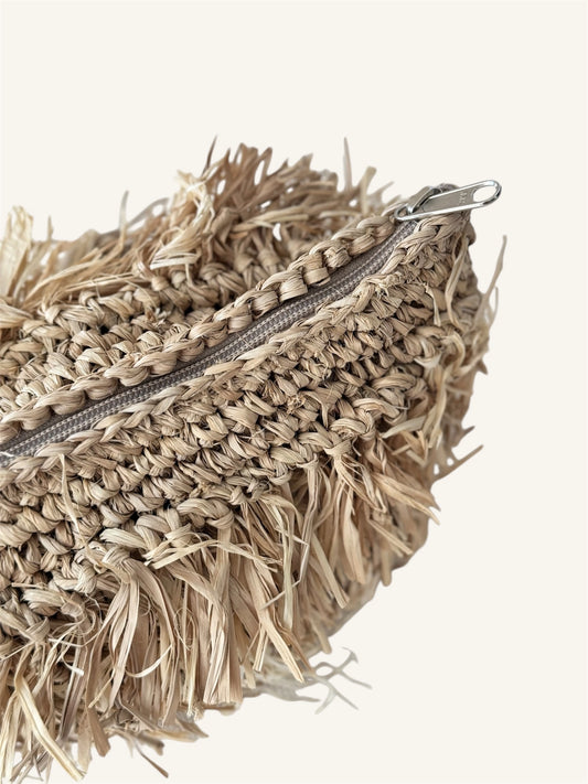 NATURAL RAFYA CLUTCH IP25-610
