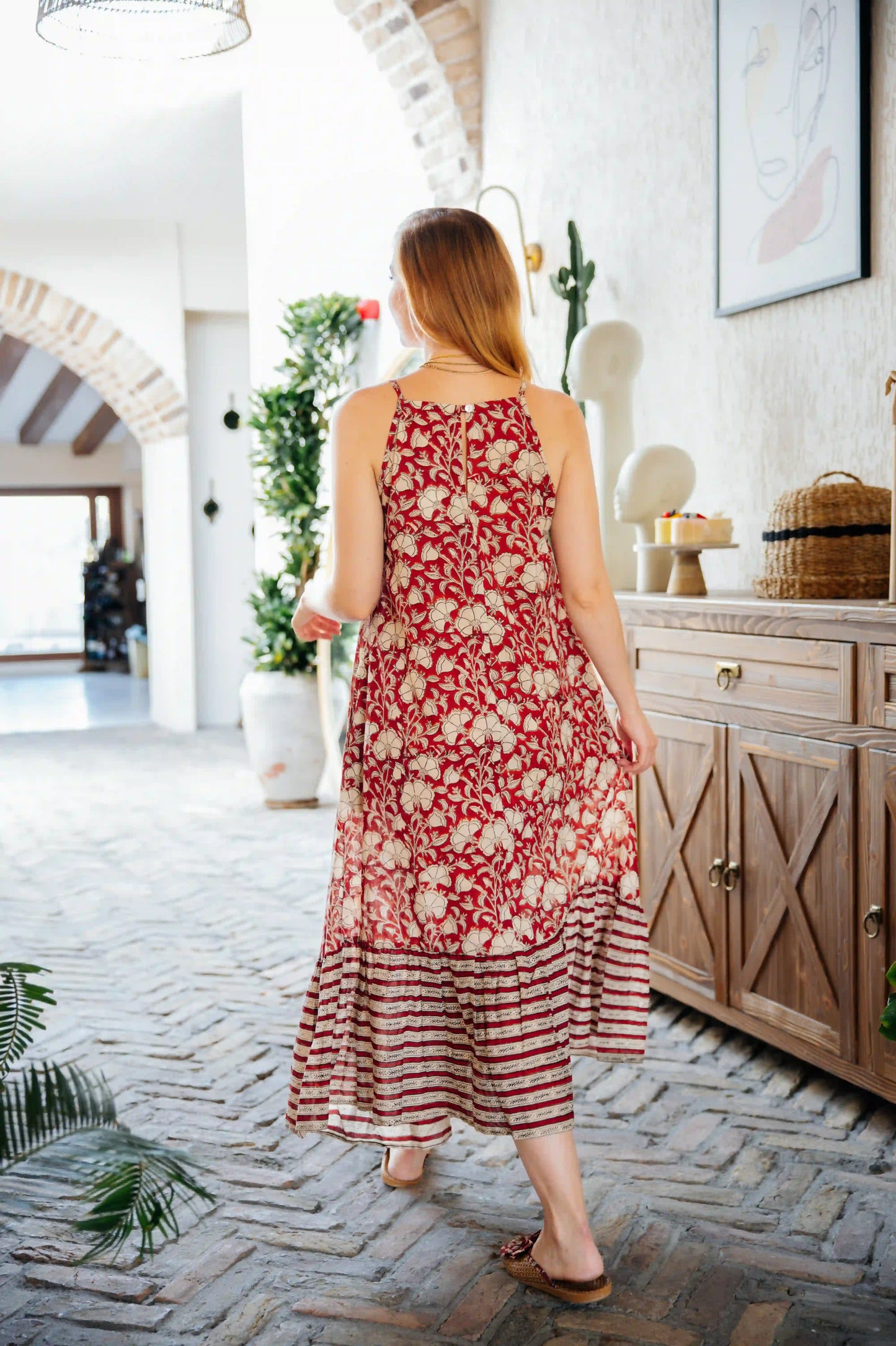 NESS DRESS KIRMIZI KREM JAY25-04