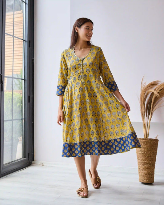 VISHNU ELBİSE SAFRAN D23-13A