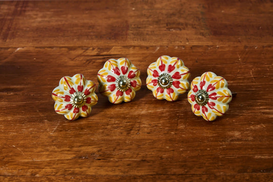 4'LÜ TURUNCU DESENLİ 5X5 EL BOYAMA KNB-08