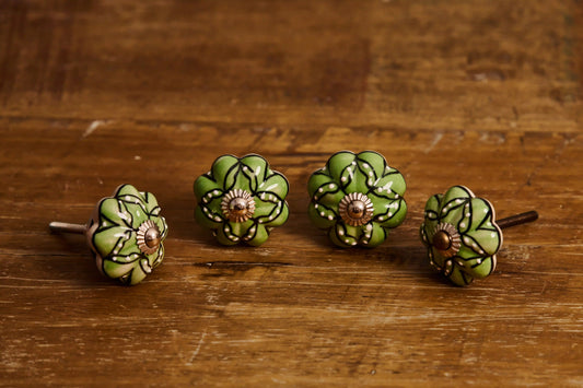 4'LÜ DESENLİ YEŞİL EL BOYAMA KNB-27