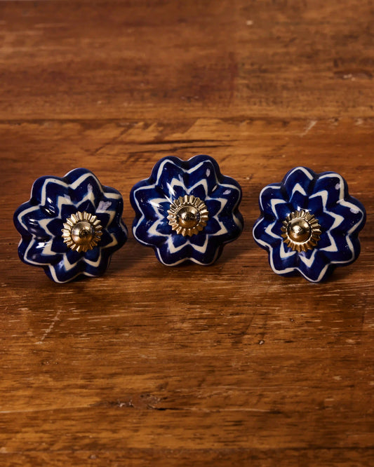 4'LÜ LACİVERT 5X5 CM EL BOYAMA KNB-45