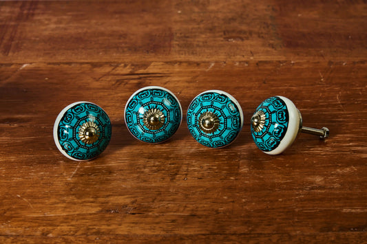 4'LÜ TURKUAZ SİYAH BASKILI KNB-59