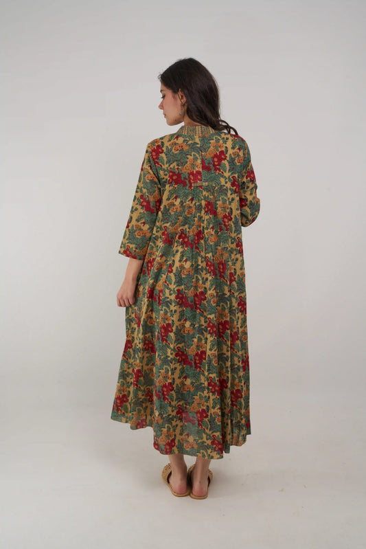 PALM KOLLU ELBİSE D25-88A