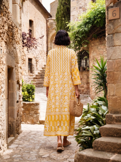 İPEKÇE KAFTAN SARI D23-27E