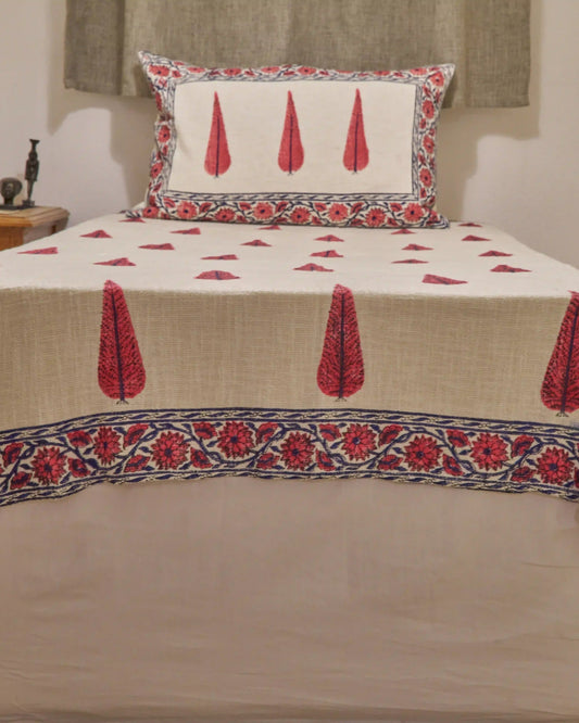 TEK KİŞİLİK 150X220 CM KIRMIZI AĞAÇLI BDC-07