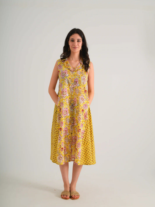 CHIARA ELBİSE SARI D23-07