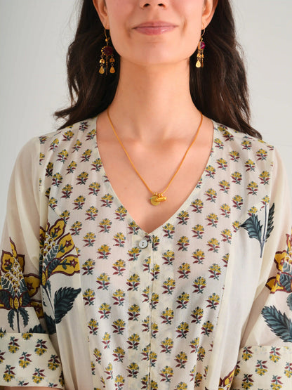 HANNAH ELBİSE KREM SAFRAN D23-08