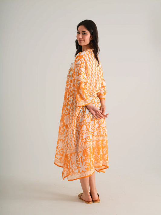 İPEKÇE KAFTAN TURUNCU D23-27B