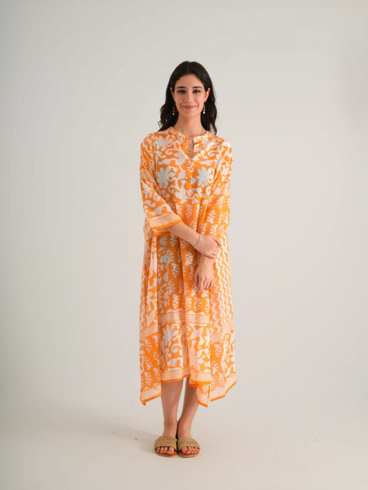 İPEKÇE KAFTAN TURUNCU D23-27B