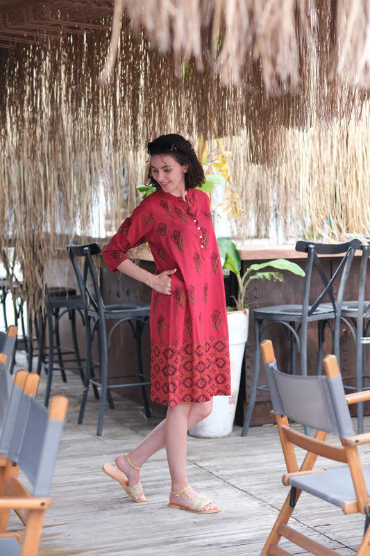 RUBY ELBİSE BORDO D23-05G