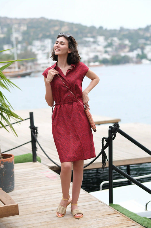 COSY ELBİSE KIRMIZI D23-14B