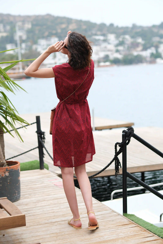 COSY ELBİSE KIRMIZI D23-14B