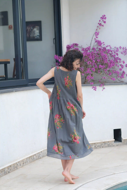 JOLIE ELBİSE KOLSUZ GRİ ARV24-01