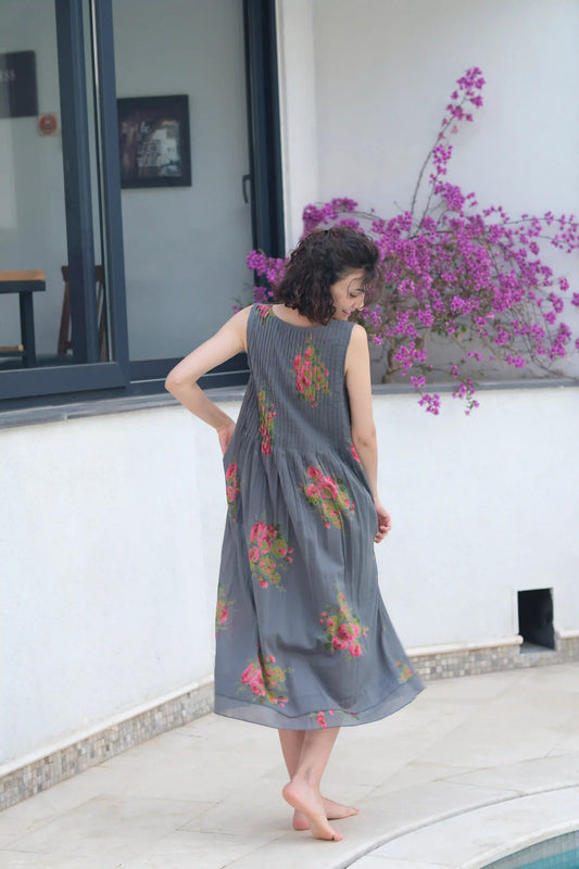 JOLIE ELBİSE KOLSUZ GRİ ARV24-01