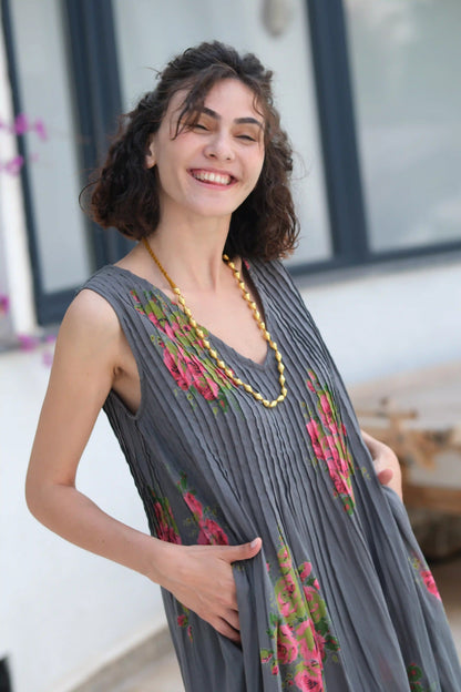 JOLIE ELBİSE KOLSUZ GRİ ARV24-01