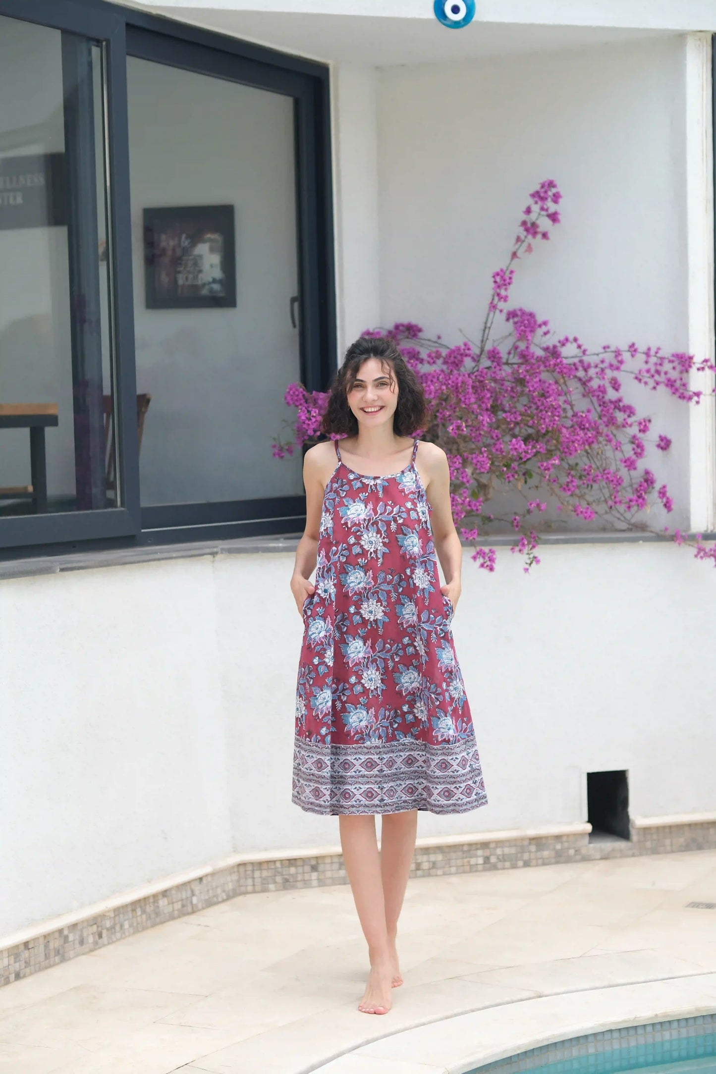 KHUSHI ELBİSE BORDO D23-09C