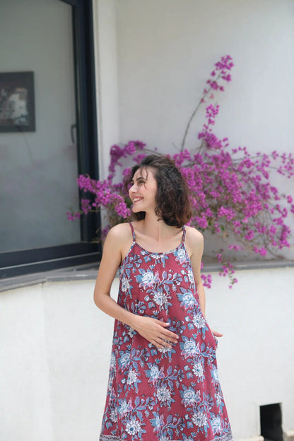 KHUSHI ELBİSE BORDO D23-09C