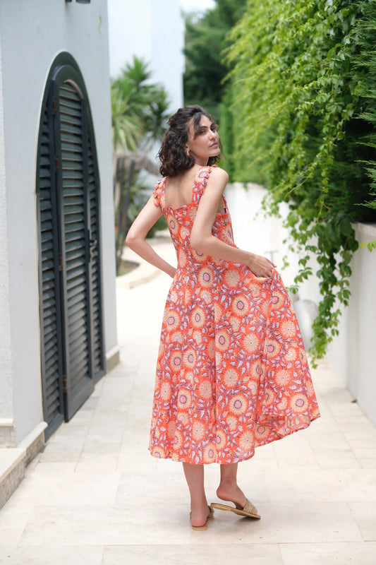 ISABEL ELBİSE TURUNCU D23-12B