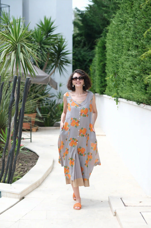LILLY ELBİSE GRİ NM23-02A