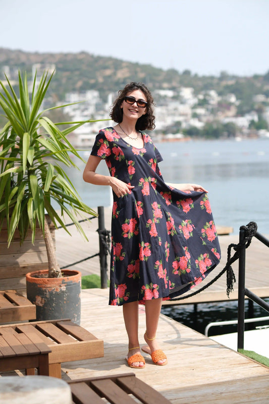 MIRA ELBİSE LACİVERT NM23-05E