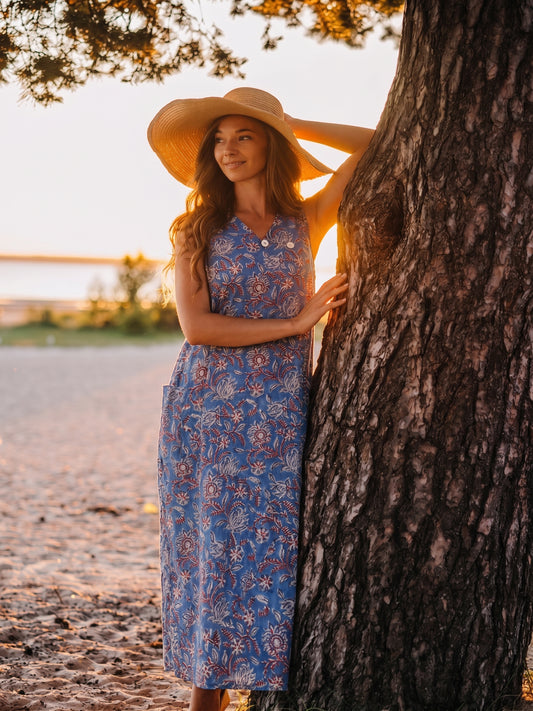 TWO BUTTON DRESS BLUE JAY25-10