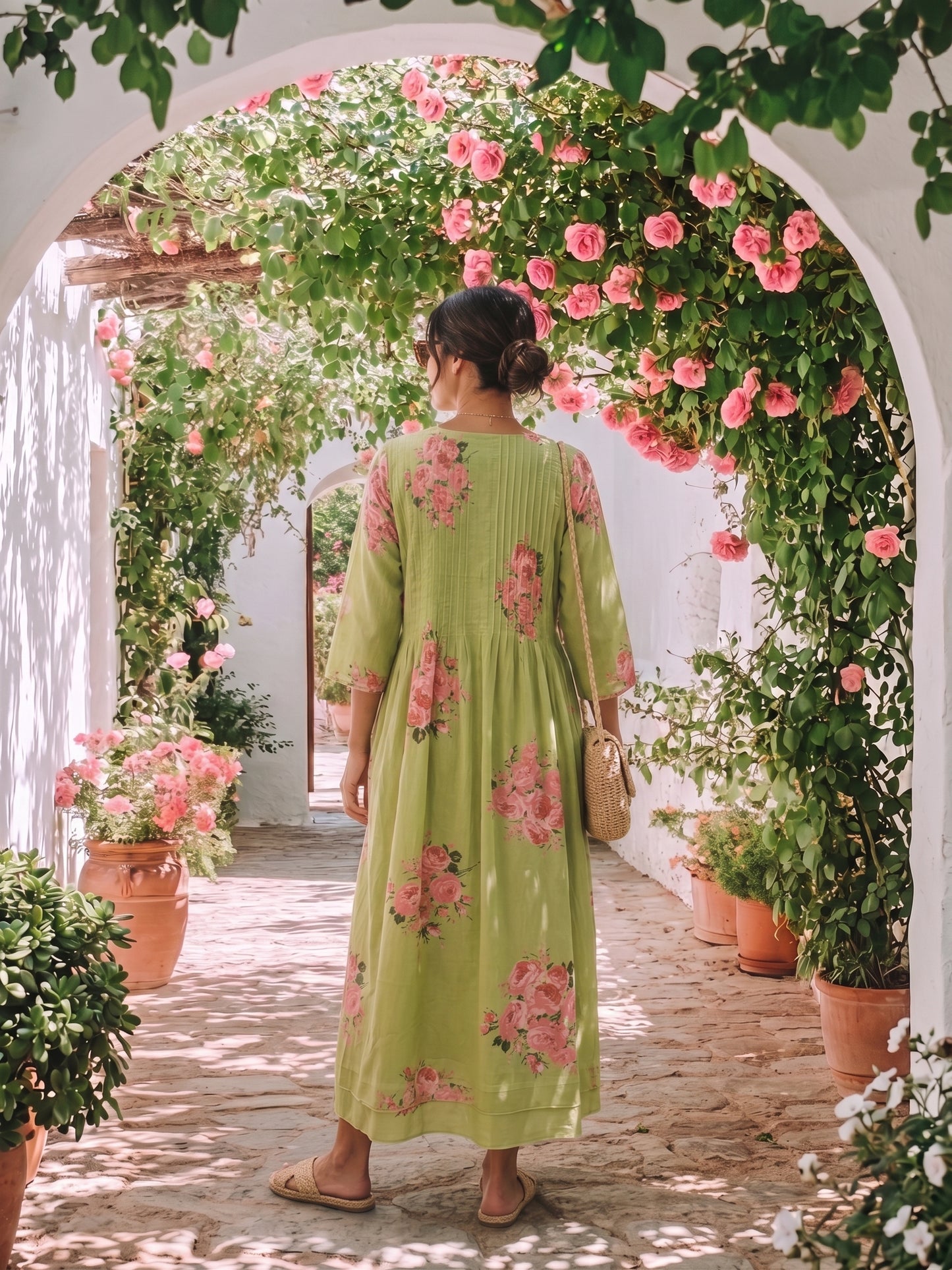 JOLIE DRESS WITH SLEEVES GREEN ARV24-01A