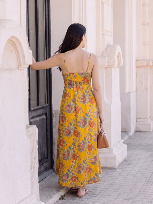 ROZITA ELBİSE SARI D22-52B