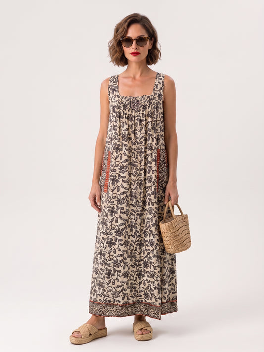 KELLY ELBİSE KREM SİYAH JAY25-09