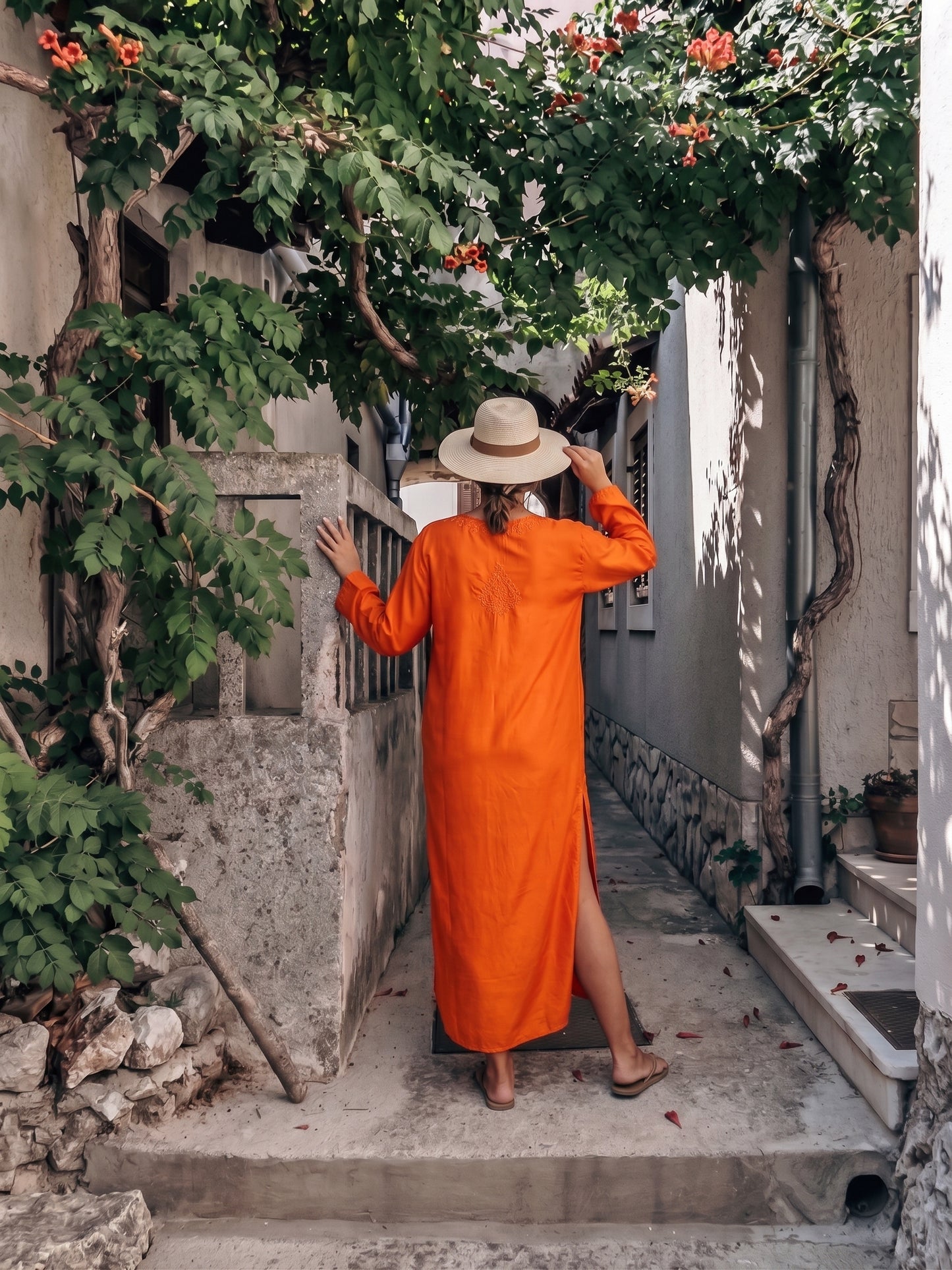 İPEK KURTA TURUNCU TUNİK ELBİSE 26-91B