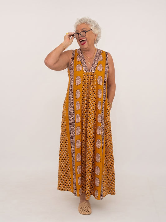 PALM DRESS SAFFRON FER26/32B