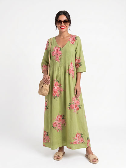 JOLIE DRESS WITH SLEEVES GREEN ARV24-01A