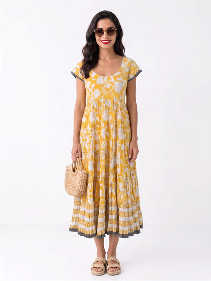 JALEBI ELBİSE SARI D23-20A
