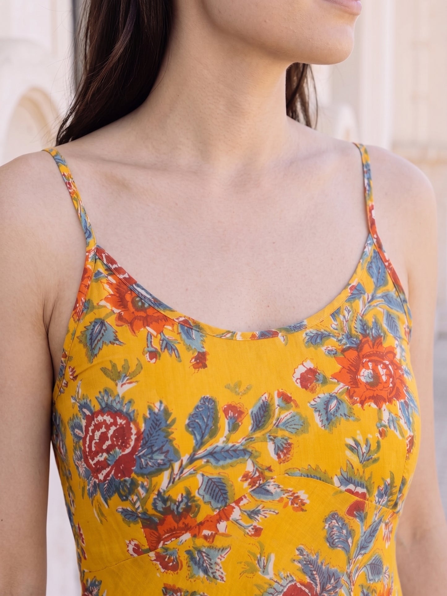 ROZITA ELBİSE SARI D22-52B