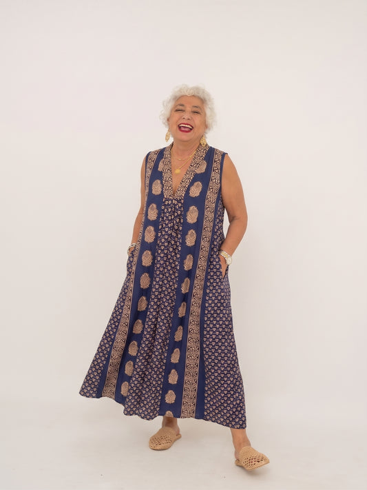 PALM DRESS NAVY BLUE FER26/32C