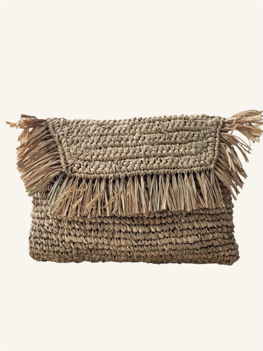 NATURAL RAFYA CLUTCH IP25-603