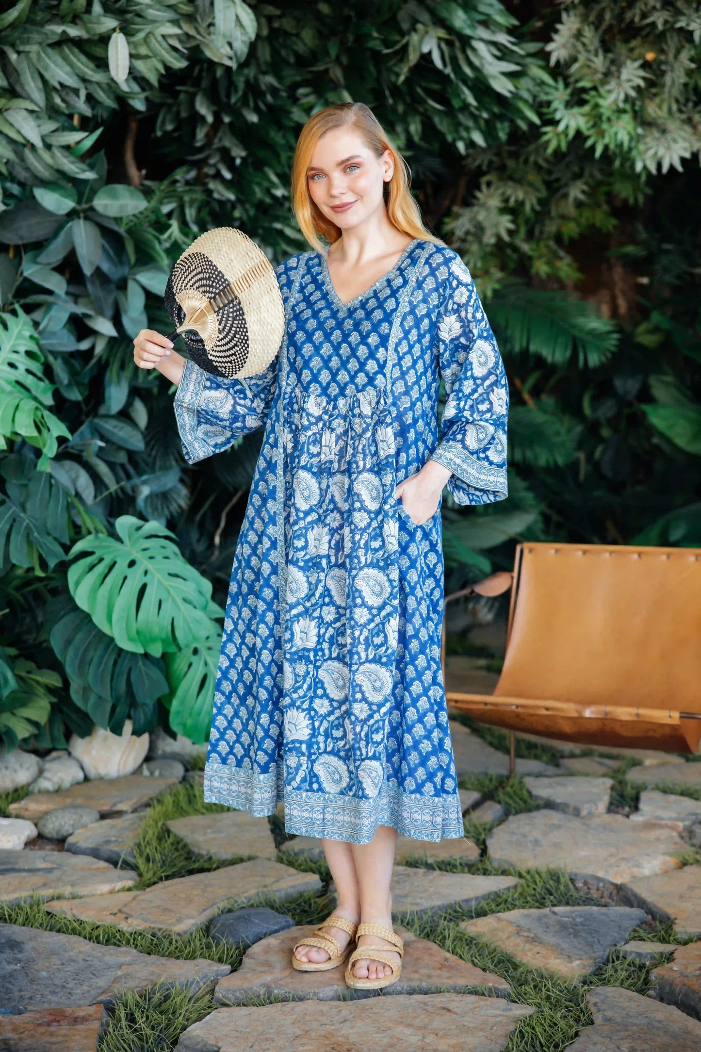 JAİPURİ ELBİSE MAVİ JAY25-22