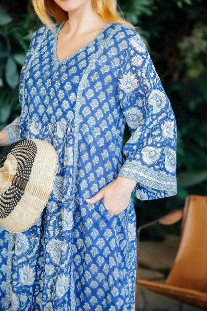 JAİPURİ ELBİSE MAVİ JAY25-22