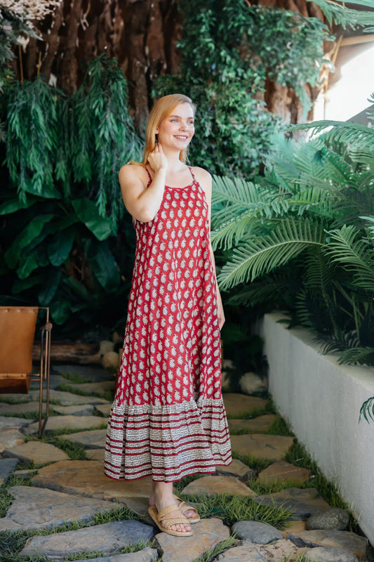 NESS ELBİSE KIRMIZI SİYAH JAY25-04