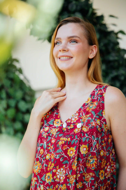 TWO BUTTON ELBİSE KIRMIZI JAY25-10