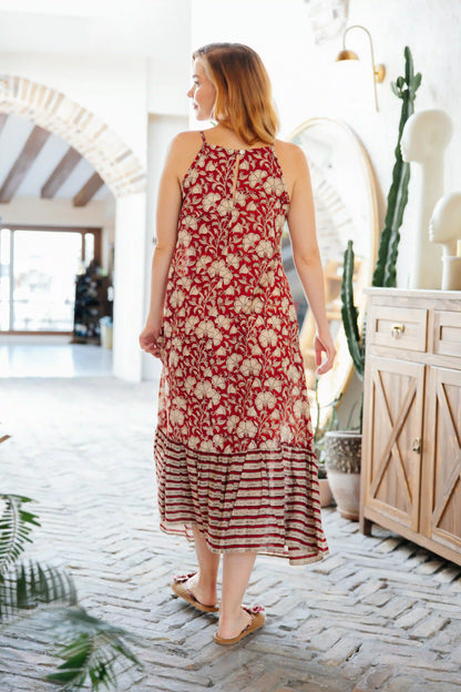 NESS DRESS KIRMIZI KREM JAY25-04