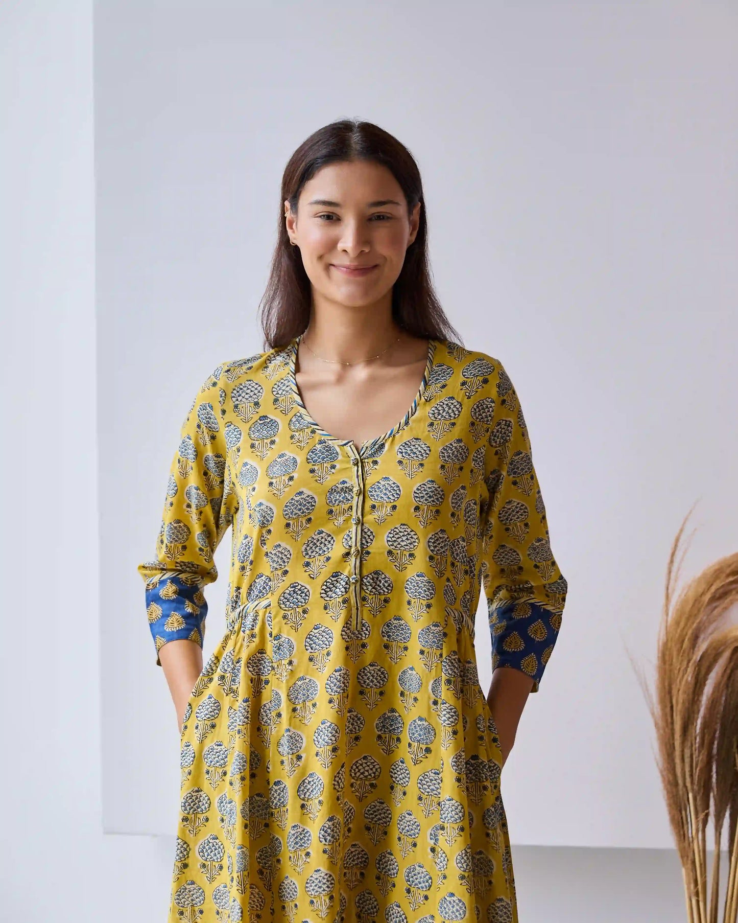 VISHNU ELBİSE SAFRAN D23-13A